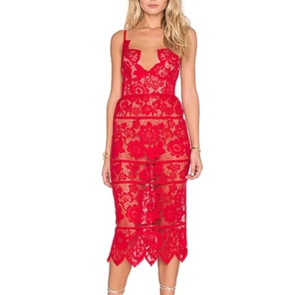 For Love & Lemons Lace Strap Dress
